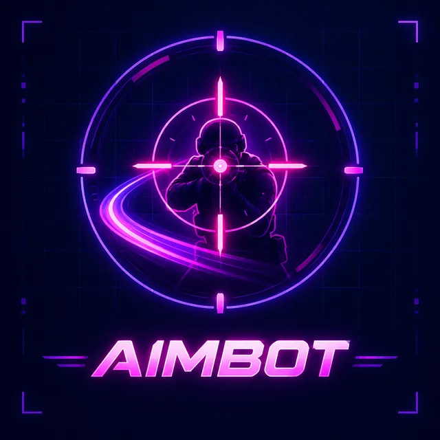 Aimbot feature illustration: crosshair locking onto a target