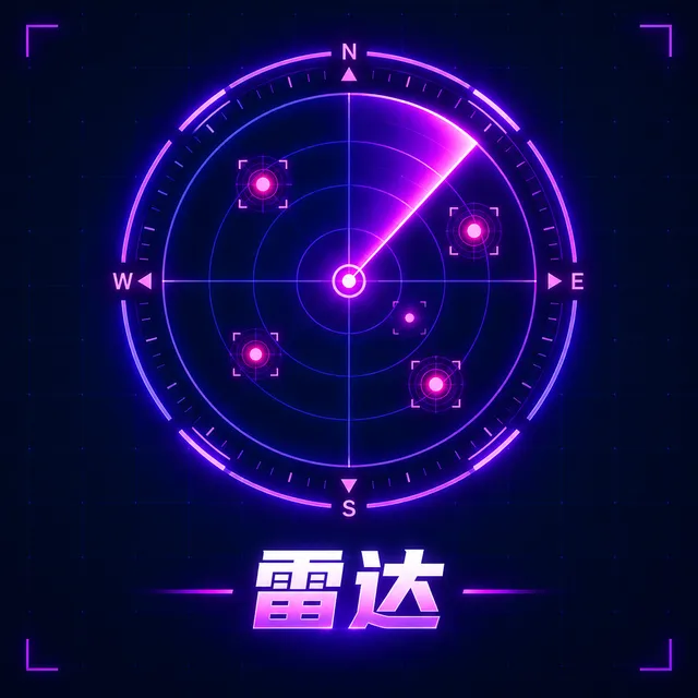 雷达功能示意：小地图上实时显示敌人位置
