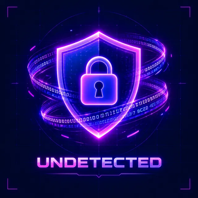 Undetected feature illustration: shield icon with a security status indicator